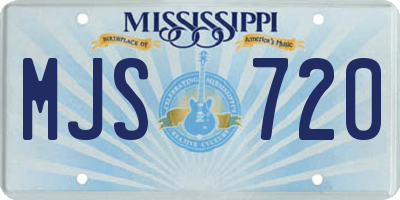MS license plate MJS720
