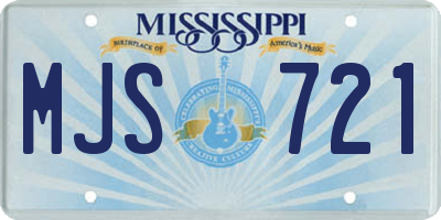 MS license plate MJS721