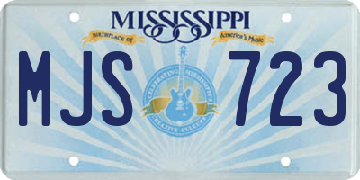 MS license plate MJS723