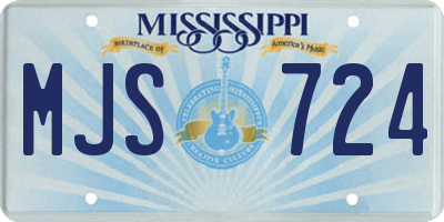 MS license plate MJS724