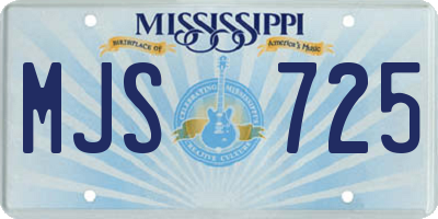 MS license plate MJS725