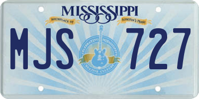 MS license plate MJS727