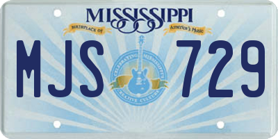 MS license plate MJS729