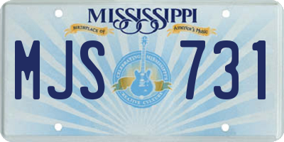 MS license plate MJS731