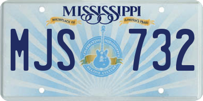 MS license plate MJS732