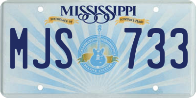 MS license plate MJS733
