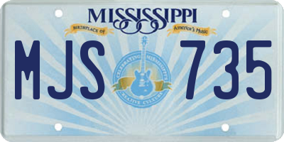 MS license plate MJS735
