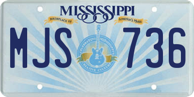 MS license plate MJS736