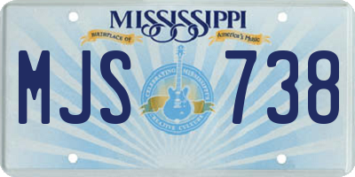 MS license plate MJS738