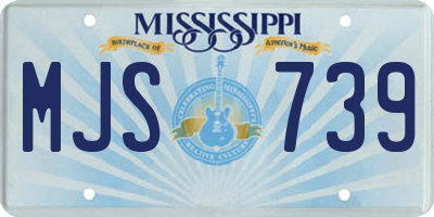 MS license plate MJS739