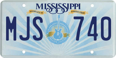 MS license plate MJS740