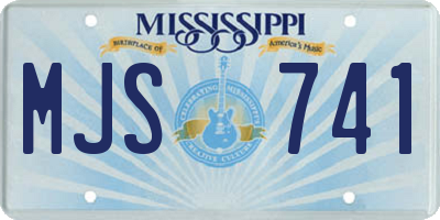 MS license plate MJS741