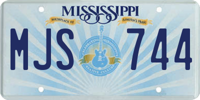 MS license plate MJS744