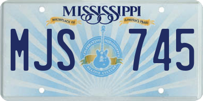 MS license plate MJS745