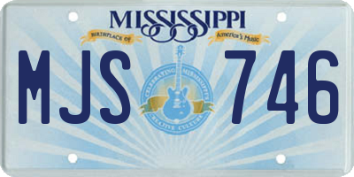 MS license plate MJS746