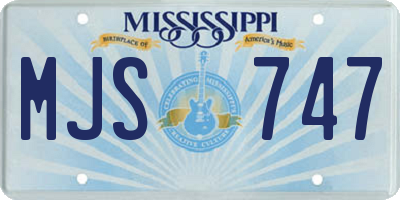 MS license plate MJS747