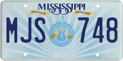 MS license plate MJS748