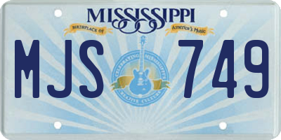 MS license plate MJS749