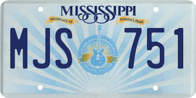 MS license plate MJS751