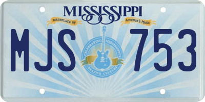 MS license plate MJS753