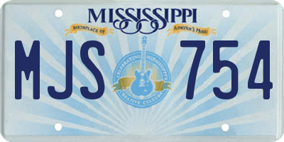 MS license plate MJS754