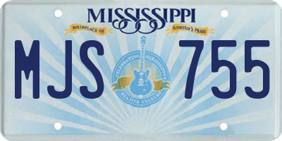 MS license plate MJS755