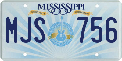 MS license plate MJS756