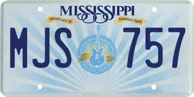 MS license plate MJS757