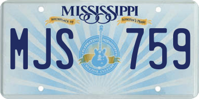 MS license plate MJS759