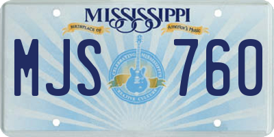MS license plate MJS760