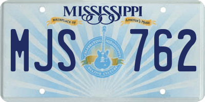 MS license plate MJS762