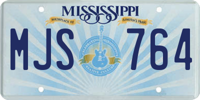 MS license plate MJS764