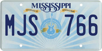 MS license plate MJS766