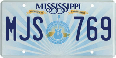 MS license plate MJS769