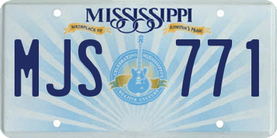 MS license plate MJS771