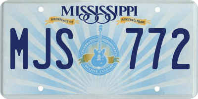 MS license plate MJS772