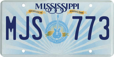 MS license plate MJS773
