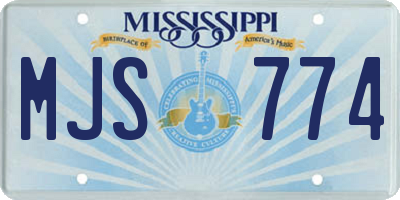 MS license plate MJS774