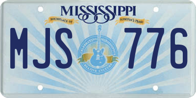MS license plate MJS776