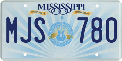 MS license plate MJS780