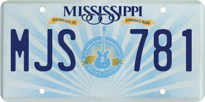 MS license plate MJS781