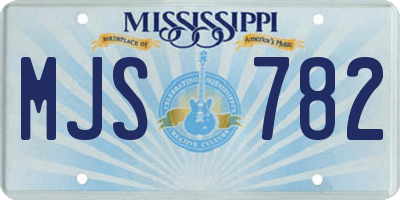 MS license plate MJS782