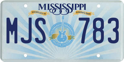 MS license plate MJS783