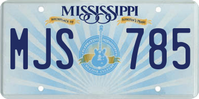 MS license plate MJS785