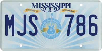 MS license plate MJS786