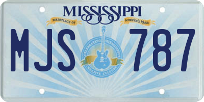 MS license plate MJS787