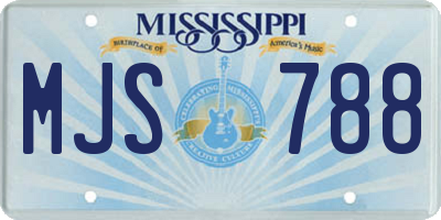MS license plate MJS788