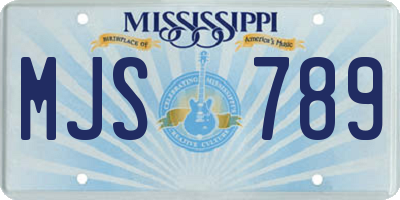MS license plate MJS789