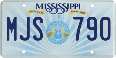 MS license plate MJS790
