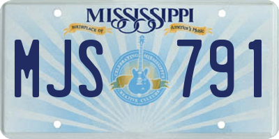 MS license plate MJS791